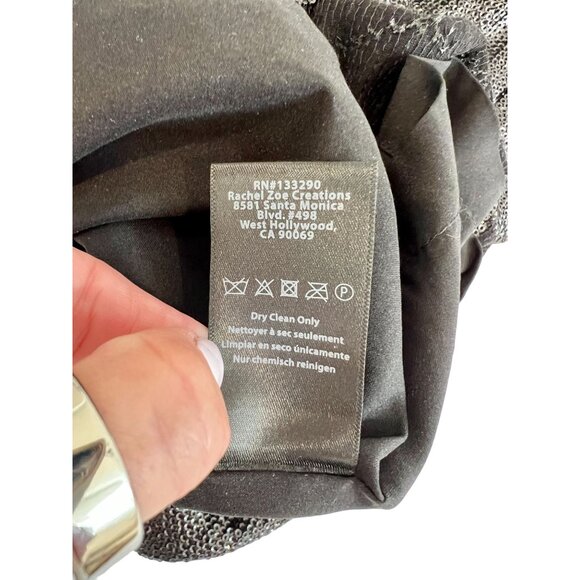 Rachel Zoe Black Sequin Mini Dress with White Flared Cuffs -  Size 0 - Picture 3 of 8